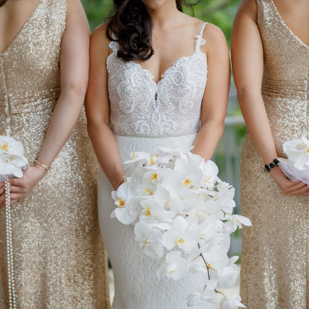 Wedding Dress - low back, spaghetti strap dress